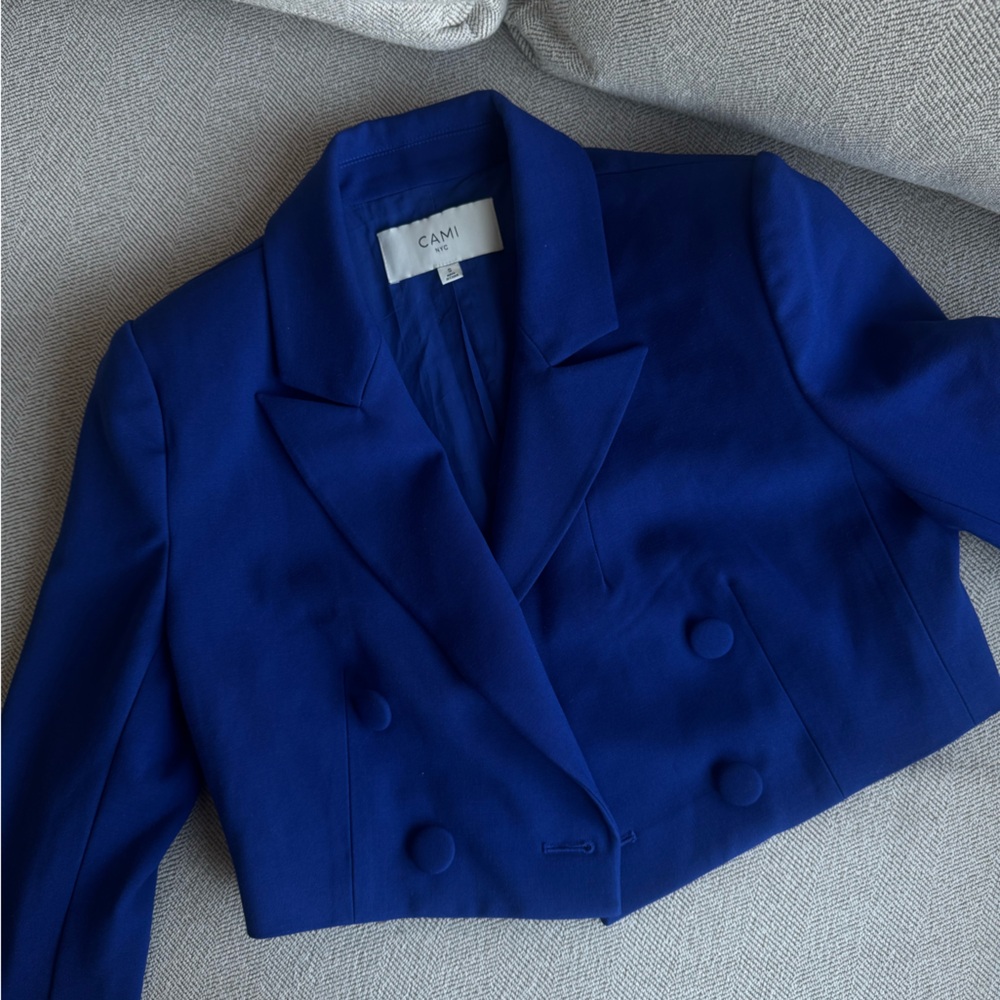 CAMI NYC Blue Sleek Cropped Blazer - Picture 2 of 8